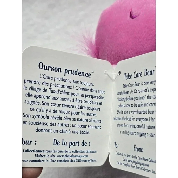 Care Bears 2003 Take Care Bear Pink Stuffed Animal Plush 10"- With Tags - Picture 11 of 13